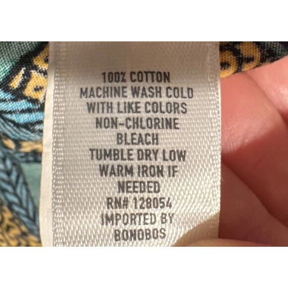 BONOBOS Pineapple Fields Riviera Print Slim Fit Shirt Size Medium Short Sleeve - Picture 7 of 7